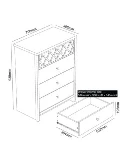 GFW Arianna 4 Drawer Chest -FurniHaven Shop VO4P0 SQ7 0000000005 GREY DGy
