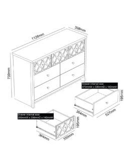 GFW Arianna 3 + 4 Chest Of Drawers -FurniHaven Shop VO4P1 SQ7 0000000005 GREY DGy