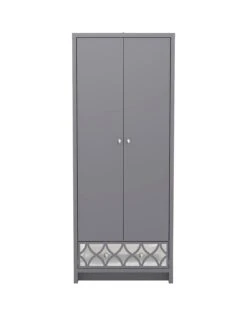 GFW Arianna 2 Door, 1 Drawer Wardrobe -FurniHaven Shop VO4P2 SQ2 0000000005 GREY SLf