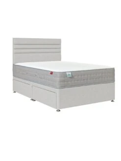 Airsprung Ella Firm Pocket 1000 Divan -FurniHaven Shop VO8B3 SQ3 0000000215 LIGHT GREY SLd