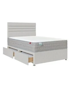 Airsprung Ella Firm Pocket 1000 Divan -FurniHaven Shop VO8B3 SQ4 0000000215 LIGHT GREY SLd1