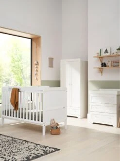 Tutti Bambini Rio 5 Piece Furniture Se- White (Cot Bed, Cot Top Changer, Sprung Mattress, Chest Changer, Wardrobe)