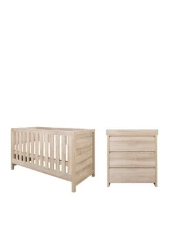 Tutti Bambini Modena 2 Piece Furniture Set - Oak (Cot Bed, Sprung Mattresss And Chest Changer) -FurniHaven Shop VQ2VB SQ2 0000000006 OAK SLf