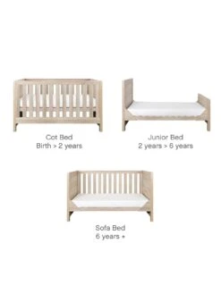 Tutti Bambini Modena 2 Piece Furniture Set - Oak (Cot Bed, Sprung Mattresss And Chest Changer) -FurniHaven Shop VQ2VB SQ7 0000000006 OAK DGy
