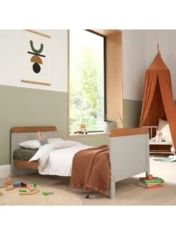 Tutti Bambini Rio 5 Piece Furniture Set- Dove Grey/Oak (Cot Bed, Cot Top Changer, Sprung Mattress, Chest Changer, Wardrobe) -FurniHaven Shop VQ3DE SQ4 0000000088 NO COLOR SLd