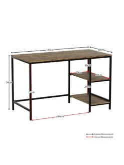 Vida Designs Brooklyn Desk 15 Vida Designs Brooklyn Desk -FurniHaven Shop VR61U SQ7 0000001206 DARK WOOD DGy