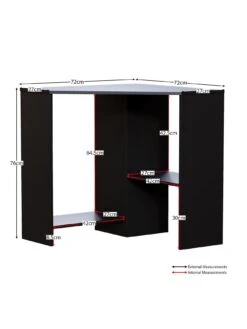 Vida Designs Hetton Corner Desk -FurniHaven Shop VR61W SQ7 0000000004 BLACK DGy