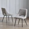 Julian Bowen Iris Set Of 2 Boucle Dining Chairs -FurniHaven Shop VRRLB SQ1 0000000005 GREY RSr
