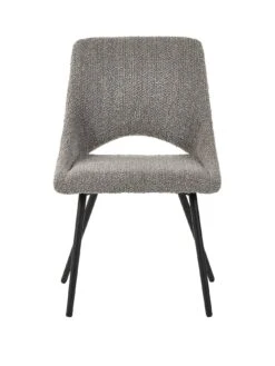 Julian Bowen Iris Set Of 2 Boucle Dining Chairs -FurniHaven Shop VRRLB SQ2 0000000005 GREY SLf