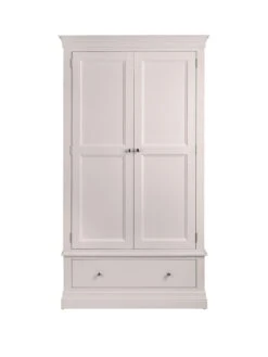 Julian Bowen Clermont 2 Door 1 Drawer Wardrobe -FurniHaven Shop VRRMD SQ2 0000000215 LIGHT GREY SLf