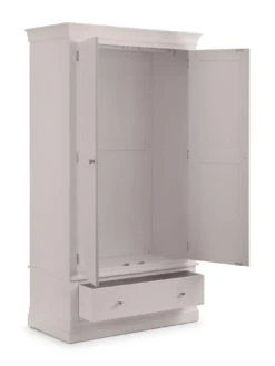 Julian Bowen Clermont 2 Door 1 Drawer Wardrobe -FurniHaven Shop VRRMD SQ6 0000000215 LIGHT GREY SLd2