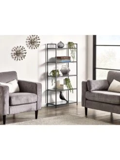 Julian Bowen Chicago Tall Bookcase -FurniHaven Shop VRROF SQ5 0000000004 BLACK SLd1