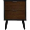Julian Bowen Alba 2 Drawer Bedside 2 Julian Bowen Alba 2 Drawer Bedside -FurniHaven Shop VRRP9 SQ2 0000000437 WALNUT BLACK SLf
