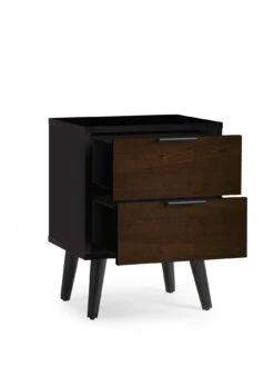 Julian Bowen Alba 2 Drawer Bedside -FurniHaven Shop VRRP9 SQ4 0000000437 WALNUT BLACK SLd