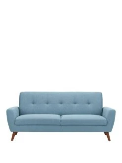 Julian Bowen Monza 3 Seater Compact Retro Sofa - Blue -FurniHaven Shop VRRPM SQ2 0000000020 BLUE SLf