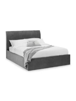 Julian Bowen Sanderson King Diamond Quilted Ottoman Bed -FurniHaven Shop VRRSM SQ5 0000000005 GREY SLd2