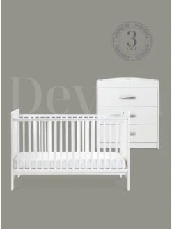 Silver Cross Devon 2 Piece Nursery Furniture Set- White -FurniHaven Shop VS7I0 SQ7 0000000013 WHITE DGy